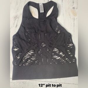 New Black Distressed Tank Top